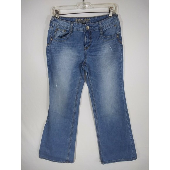 Justice Jeans Simply Low Girl's/ Women's Distressed Bell Bottom Jeans Size 12.5 - Picture 1 of 10